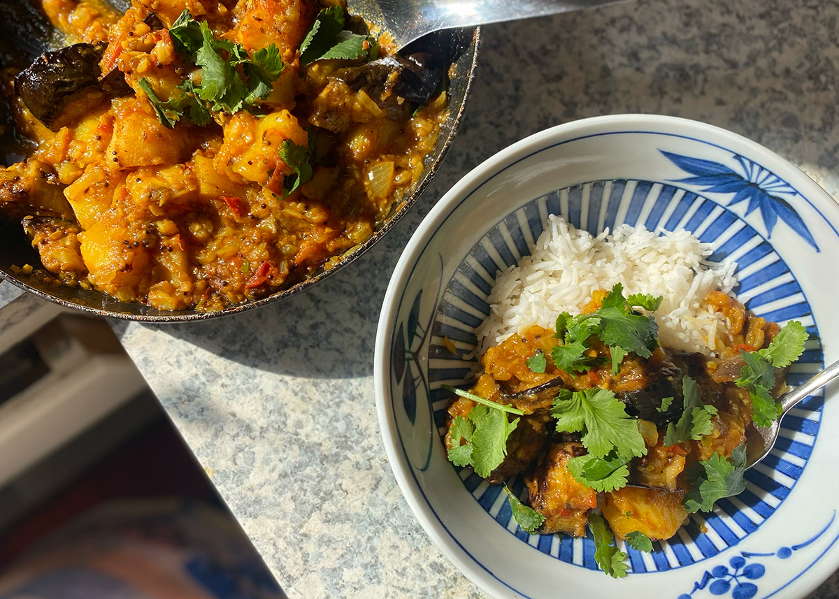 Aloo Baingan - Eggplant and potato curry 2 - CERES Fair Food