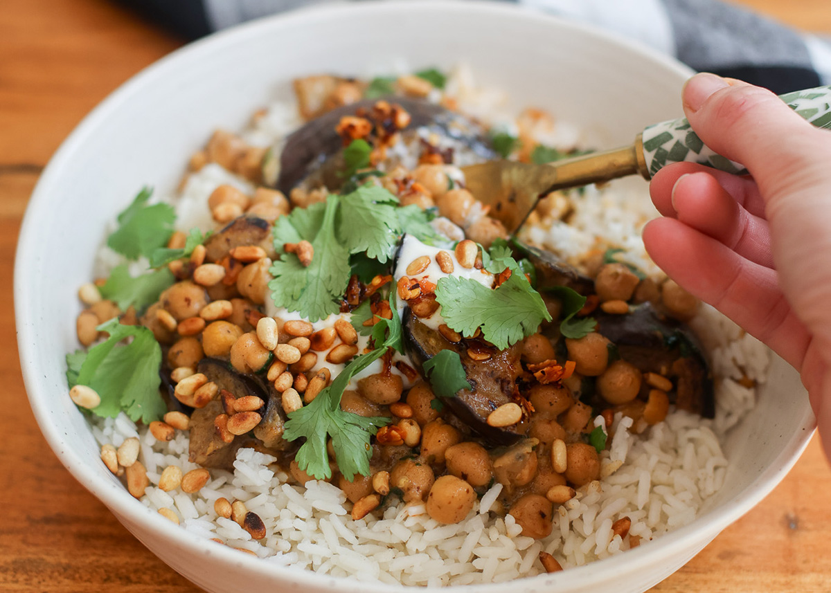 Creamy Chickpeas ad Eggplant 2 - CERES Fair Food