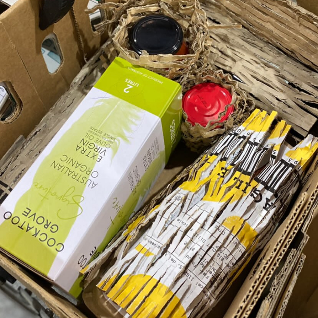 Perforated Wrap made in house from waste cardboard - CERES Fair Food